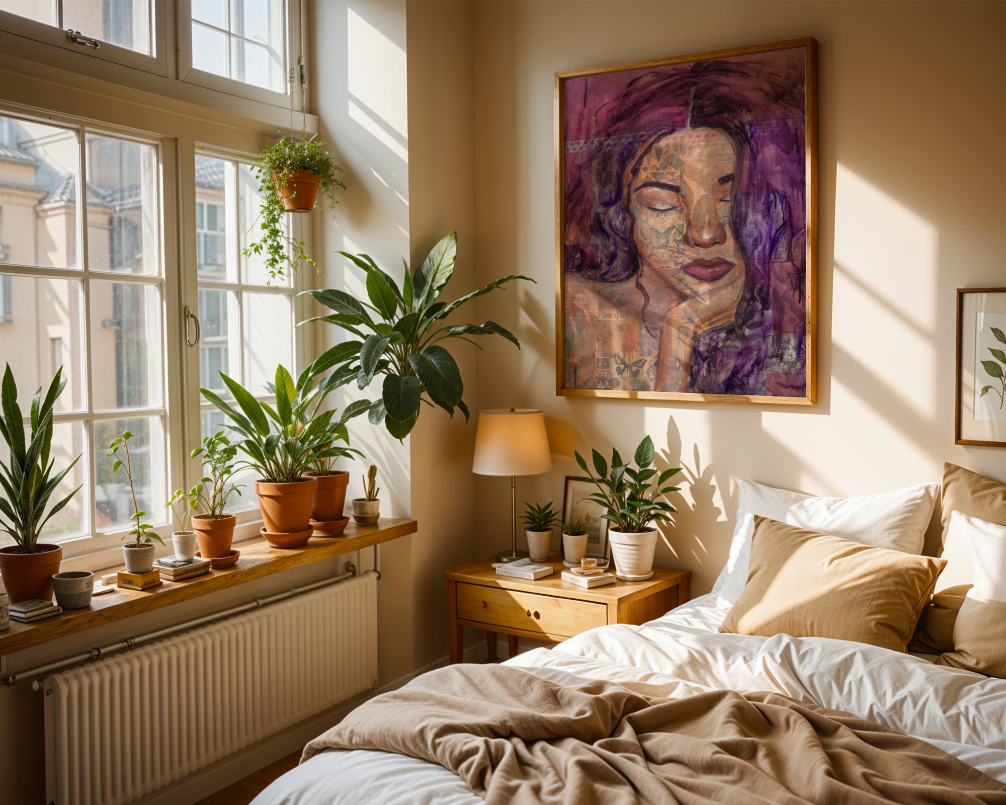 "Put Yourself In The Way Of Beauty" Collage portrait wall art original mixed media portrait painting by Chelsea Nielsen