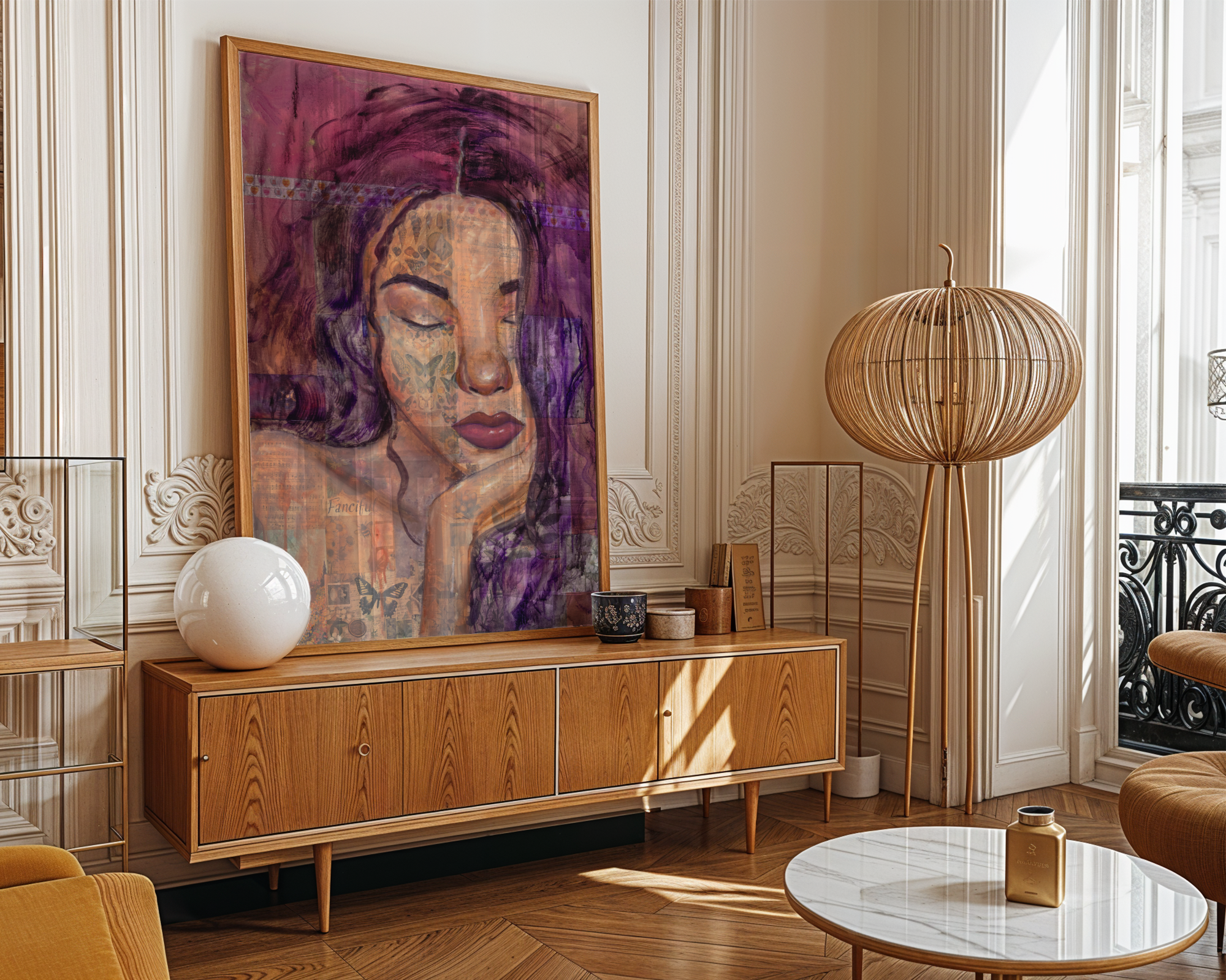 "Put Yourself In The Way Of Beauty" Collage portrait wall art original mixed media portrait painting by Chelsea Nielsen