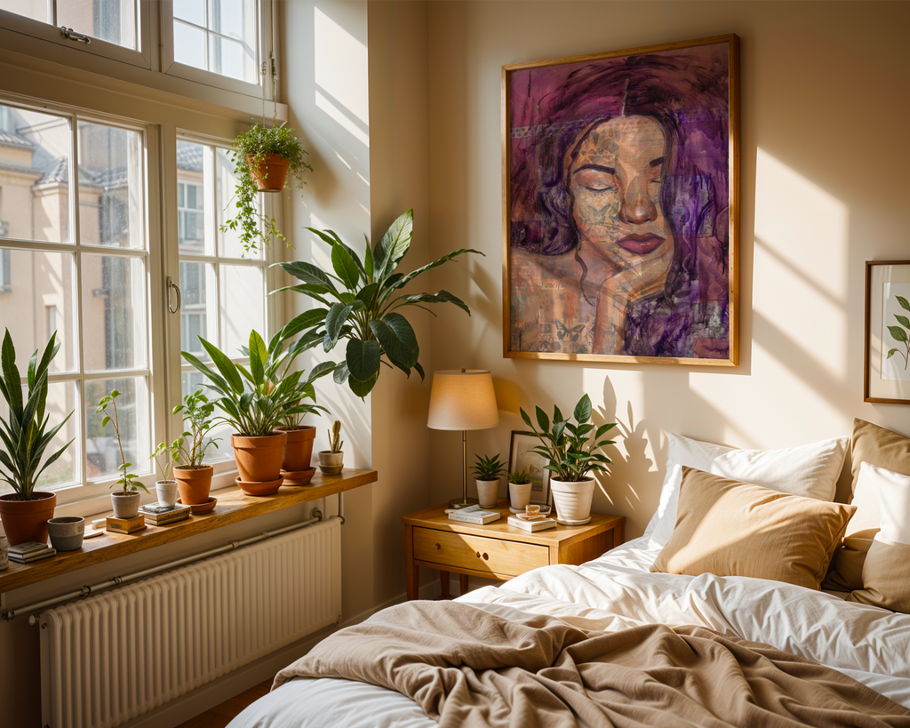 "Put Yourself In The Way Of Beauty" Collage portrait wall art original mixed media portrait painting by Chelsea Nielsen