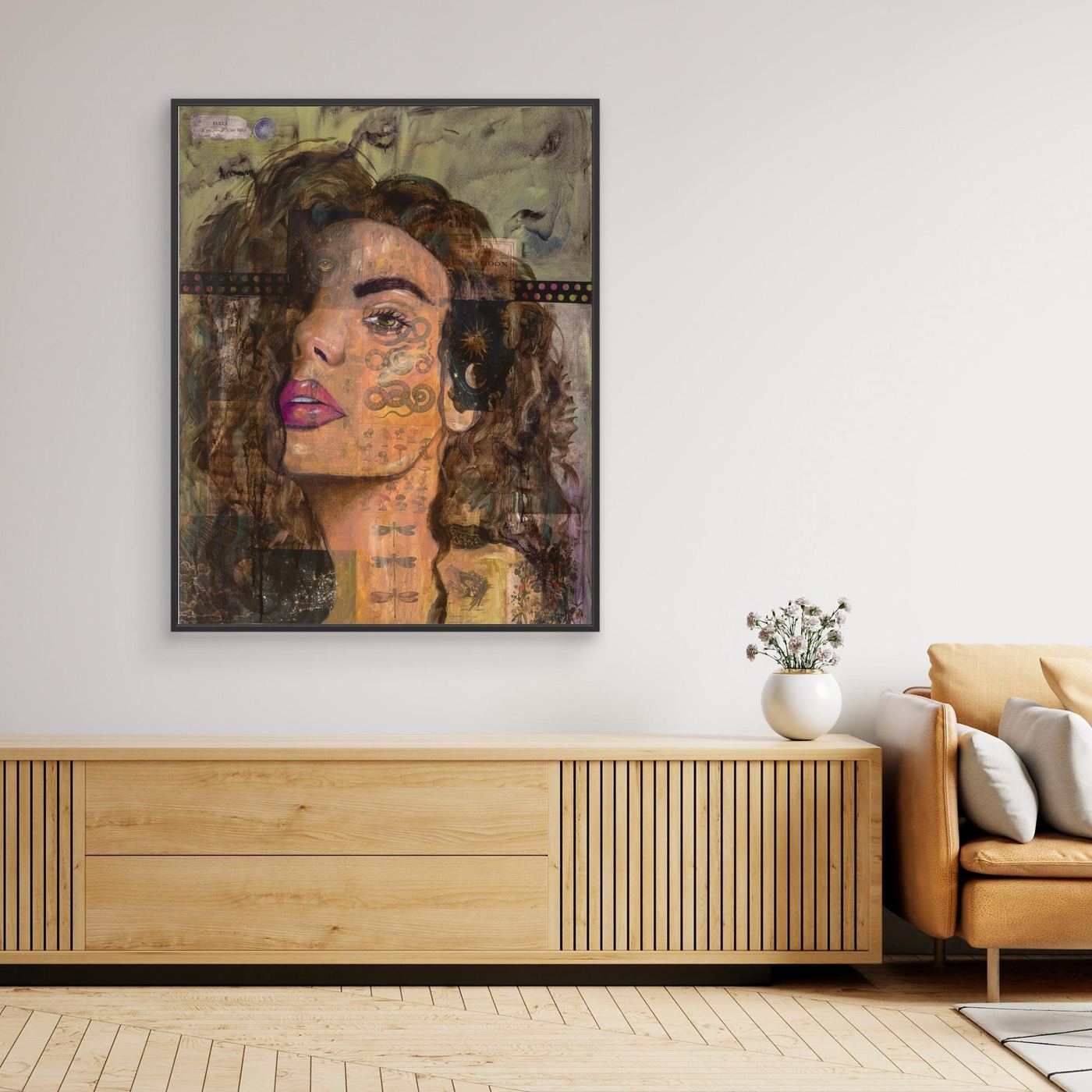 For the Witches - Abstract Realism Portrait - Portrait Painting Collage Art