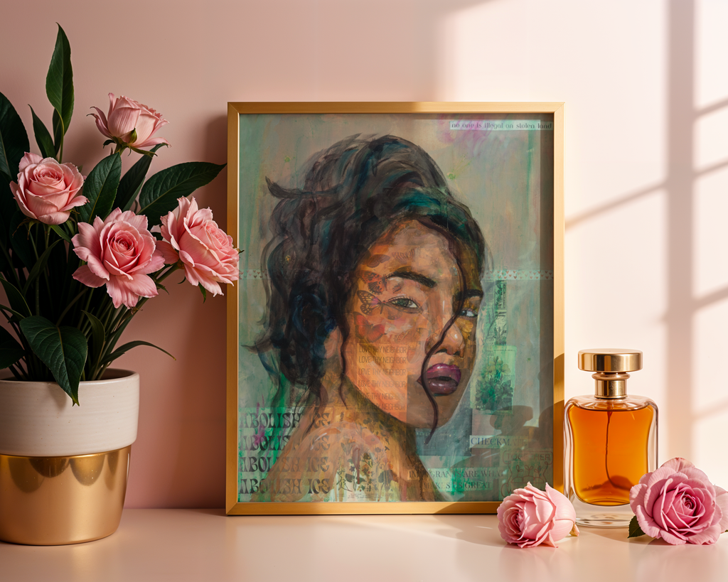 Love Thy Neighbor - Abstract Realism Portrait Painting - Paper Print