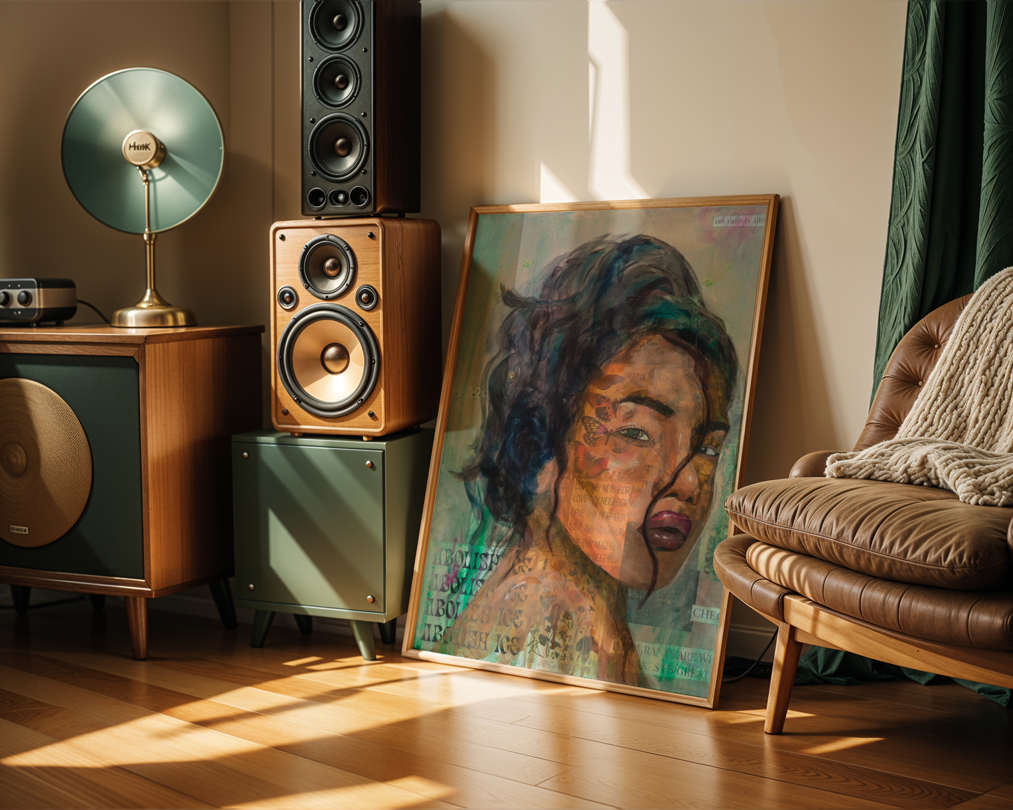 Love Thy Neighbor - Abstract Realism Portrait Painting - Canvas Print