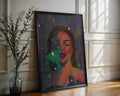 "The In-Between" Abstract realism art. Portrait painting with Luna moth. Canvas print of original painting by Chelsea Nielsen