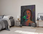 "The In-Between" Abstract realism art. Portrait painting with Luna moth. Print of original painting by Chelsea Nielsen