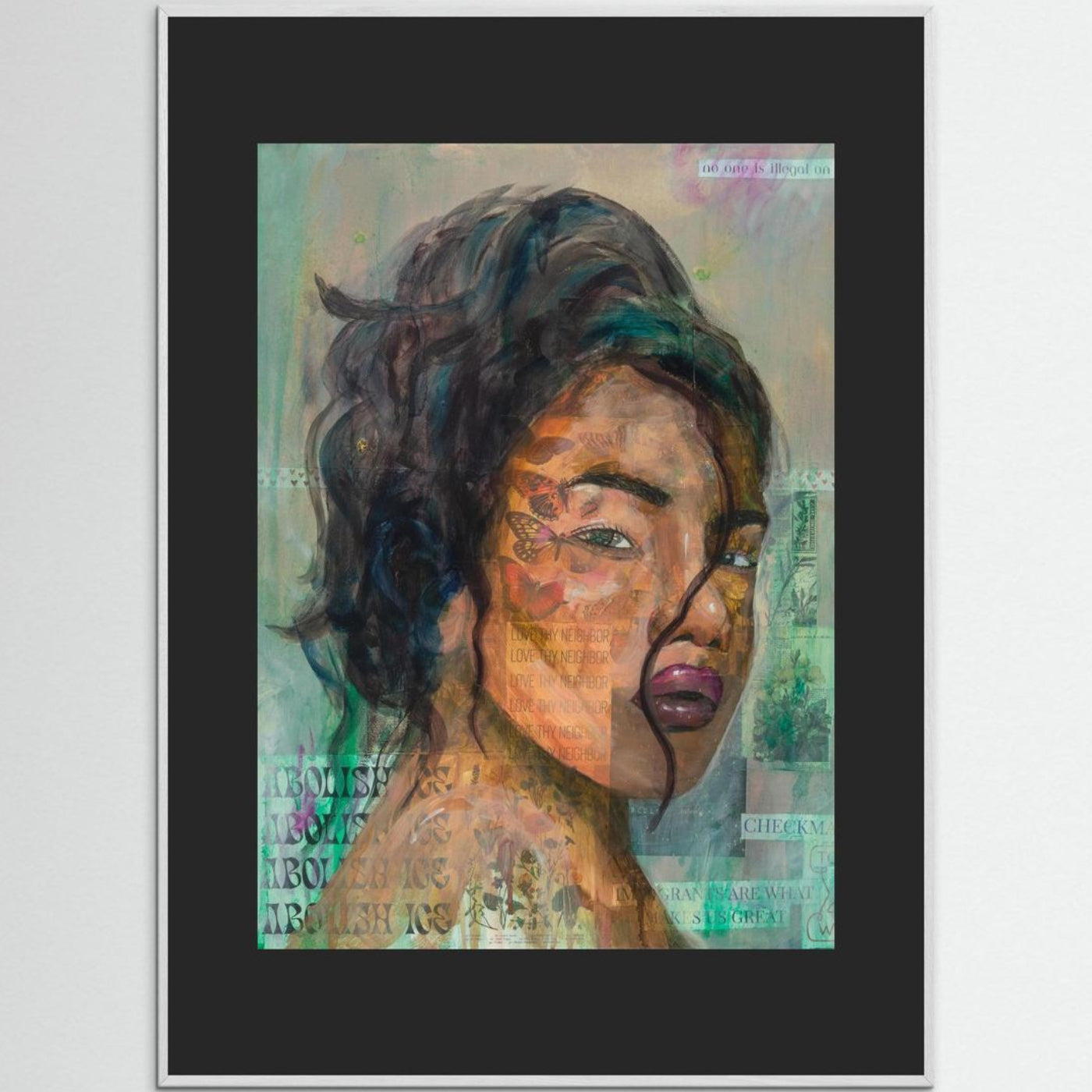 Love Thy Neighbor - Abstract Realism Portrait Painting - Paper Print