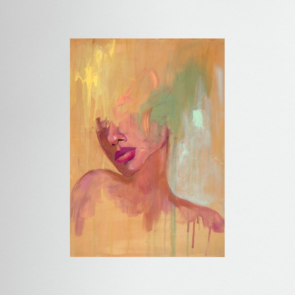 Melt - abstract realism - mixed media paper print