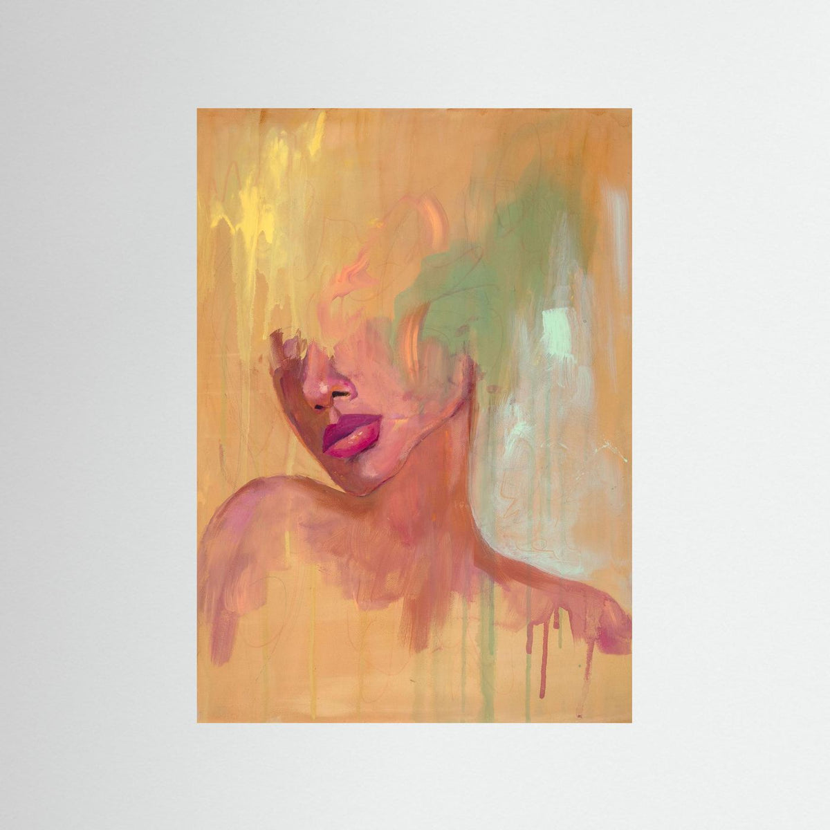 Melt - abstract realism - mixed media paper print