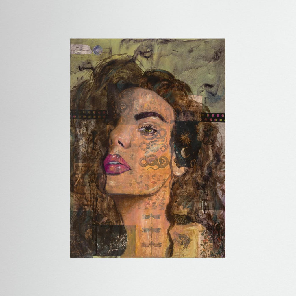 For the Witches - Abstract Realism Portrait - Portrait Painting Collage Art