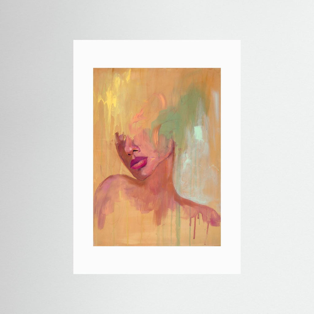 Melt - abstract realism - mixed media paper print