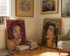 original portrait painting mixed media collage art by Chelsea Nielsen