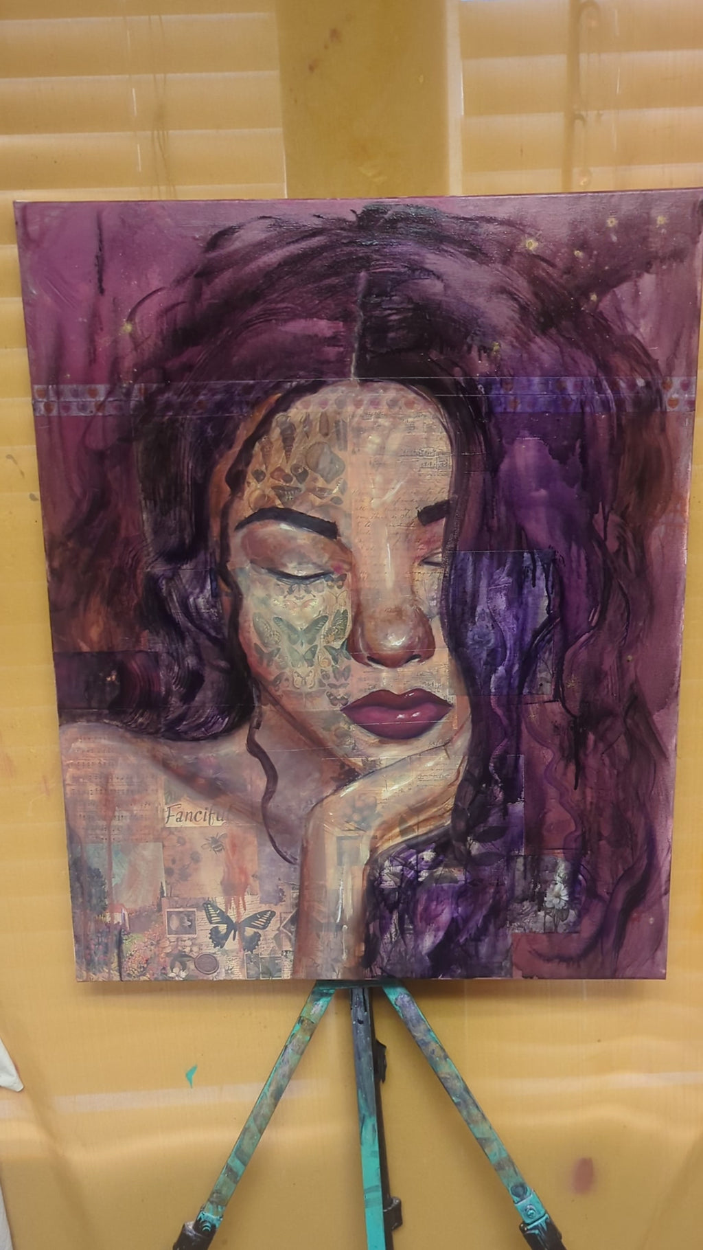 Put Yourself in the Way of Beauty - Portrait Collage Art - Canvas Print